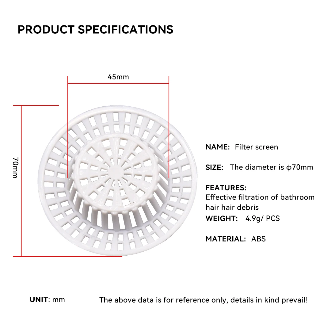 Sink Filter Kitchen Hair Bathtub Stopper Bathroom Floor Drain Shower Sink Strainer 4 Pcs
