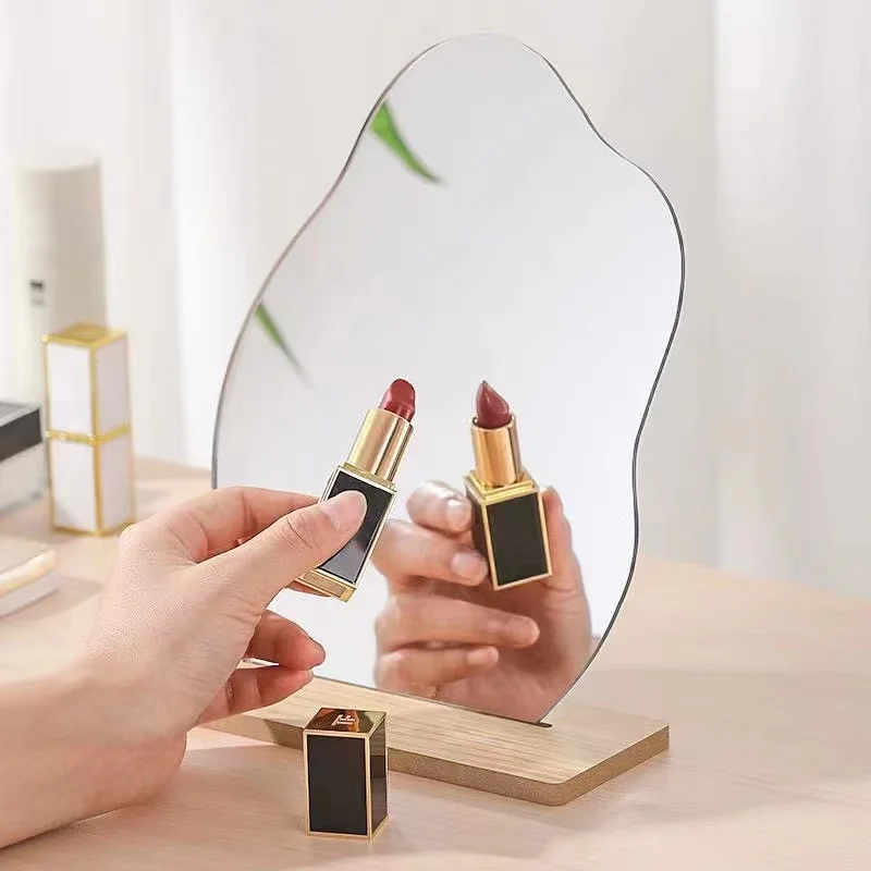 Makeup Mirror Simple Irregular Mirror Home Desktop Acrylic Decoration Standing