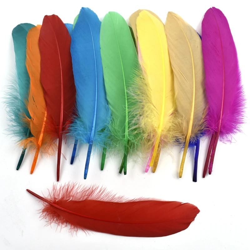 Hard Pole Natural Goose Feathers for Crafts White Jewelry Handicrafts Accessories Geese Feather Decor Wedding Party Decoration