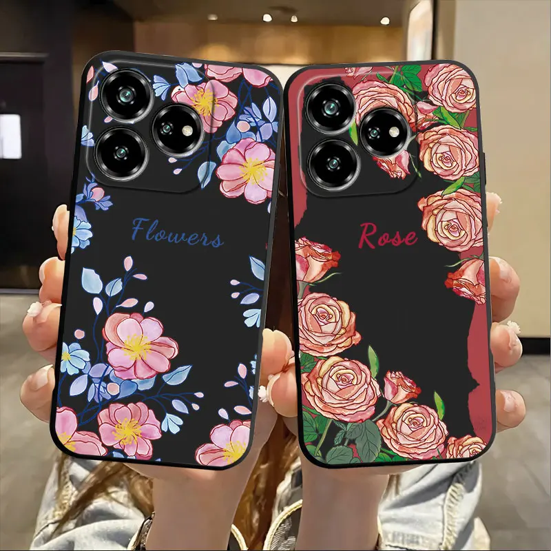 Soft Silicone Flower Back Cover Case - Shockproof Protective Phone Cover