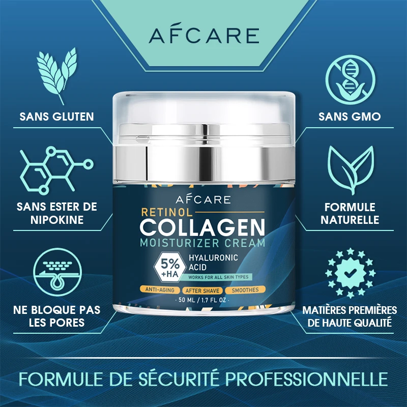 Crème raffermissante liftante instantanée au rétinol pour hommes, démaqucorporelle au collagène, crème pour le visage déformable, hydratant, blanchissant, éclaircissant, produits pour la peau