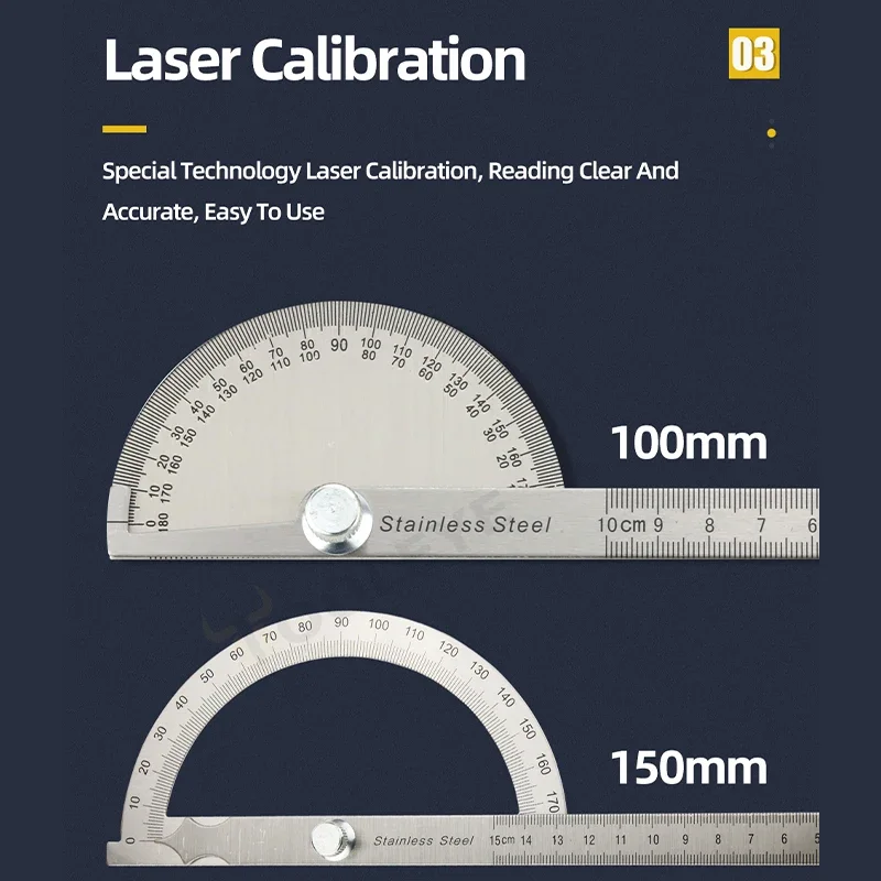 Angle Measuring Tool Angle Protractor Woodworking Measuring Tool 180 Degree Protractor Metal Angle Finder Angle Ruler Woodworking Tools Measuring Ruler Meter Stainless Steel Goniometer