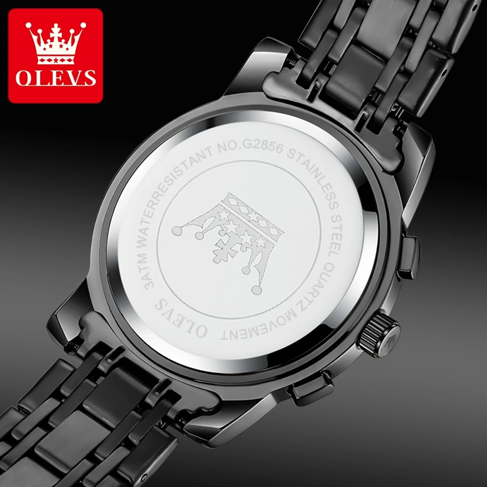 Luxury Moon Phase Quartz Chronograph Watch for Men - Flywheel Design, Waterproof, Luminous, with Calendar