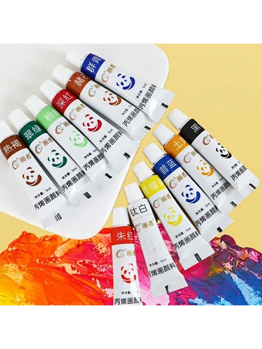 12/18/24 Color Acrylic Paint Set - (5 ml /0.17 oz) with color palette, perfect for art and graffiti, crafts and art creation 3