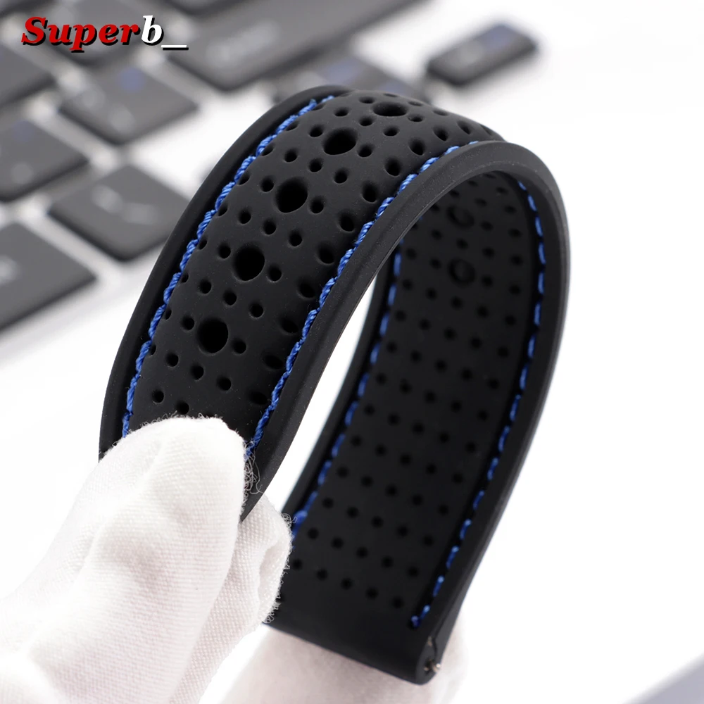 Enhanced Quick Release Waterproof Silicone Sports Strap - Soft, Breathable, and Durable Wristwatch Band