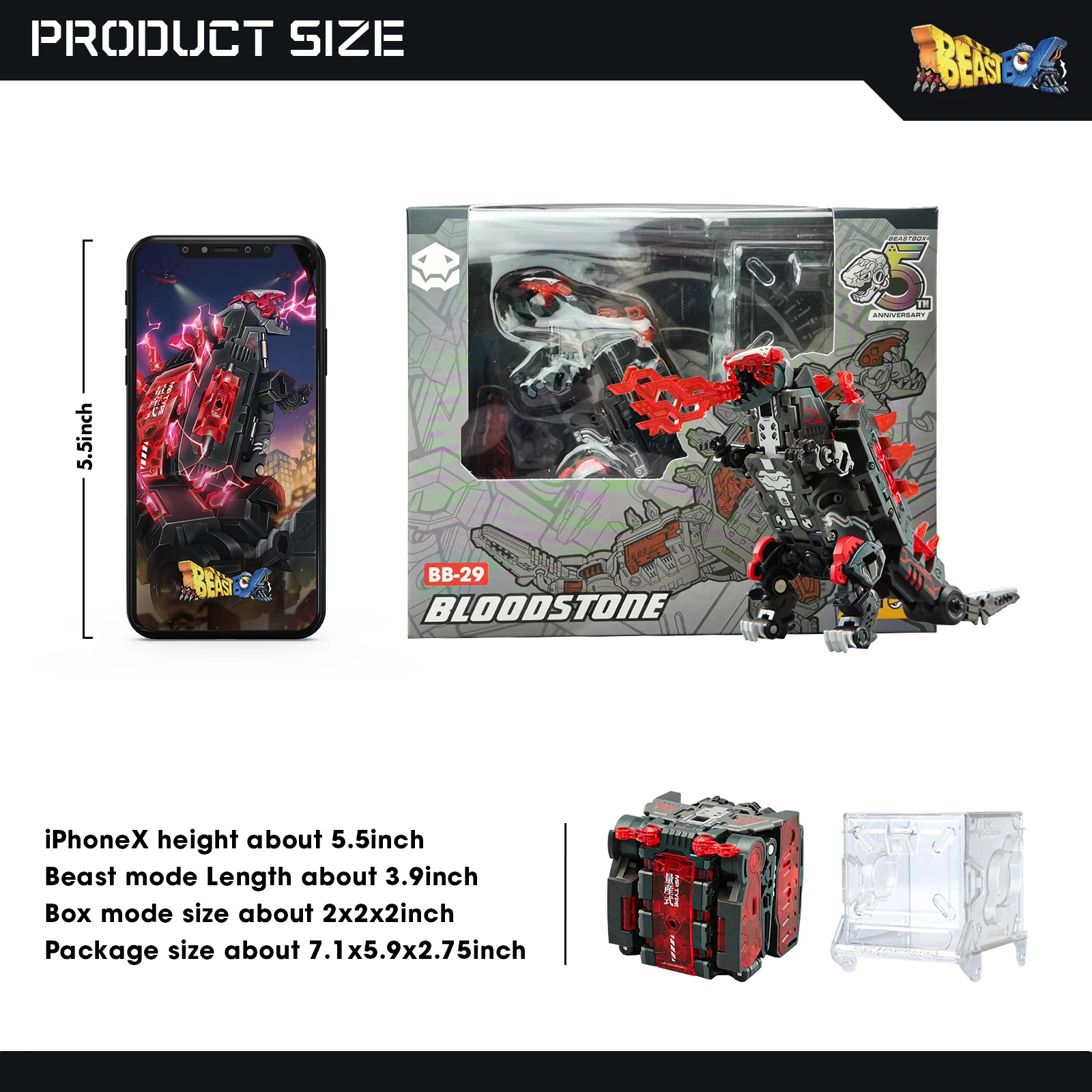 52TOYS BEASTBOX BB-29 BLOODSTONE 공룡 변형 장난감 액션 피규어, 소장 변환 장난감 메카 로봇