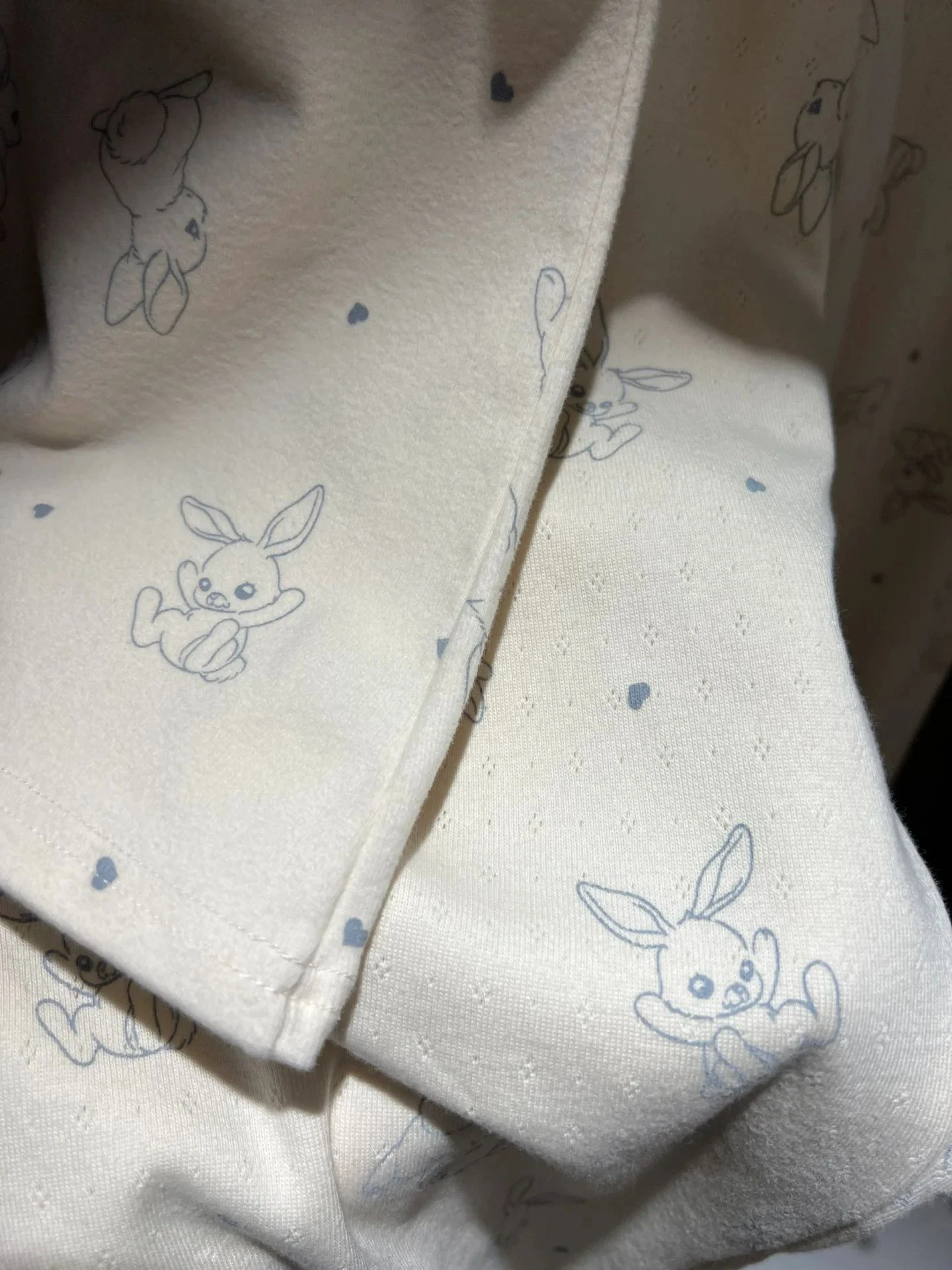 Sweet Rabbit Print T-shirt Pant Sets Women Summer O-neck Slim Tee Eyelet Straight Long Pants Casual Soft Cotton Home Pajama Set 6