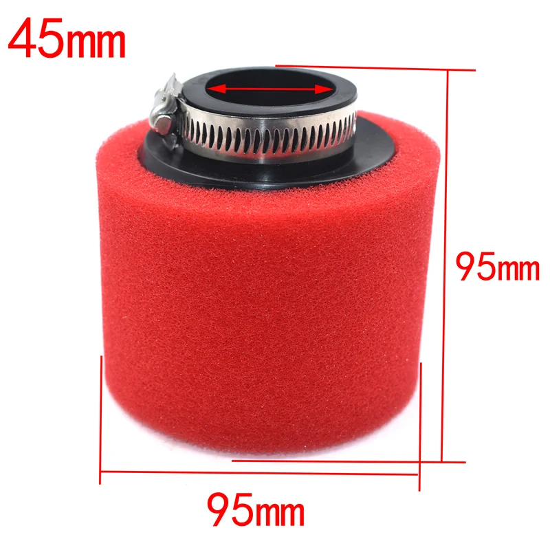 Universal Bend Elbow Neck Foam Air Filter Sponge Cleaner for Motorcycles and Scooters - Red