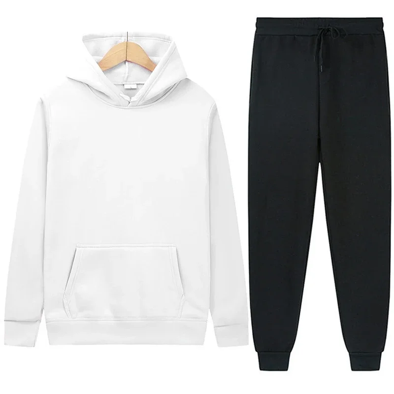 Men's Casual Tracksuit Hooded Sweatshirts and Pants Autumn Winter