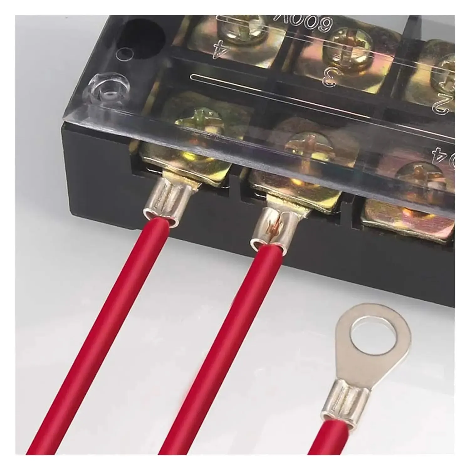 Terminal Connector 200/320Pcs 10 in 1 Terminals Non-Insulated Ring Fork U-Type Brass Terminals Assortment Kit Cable Wire Connector Crimp Spade
