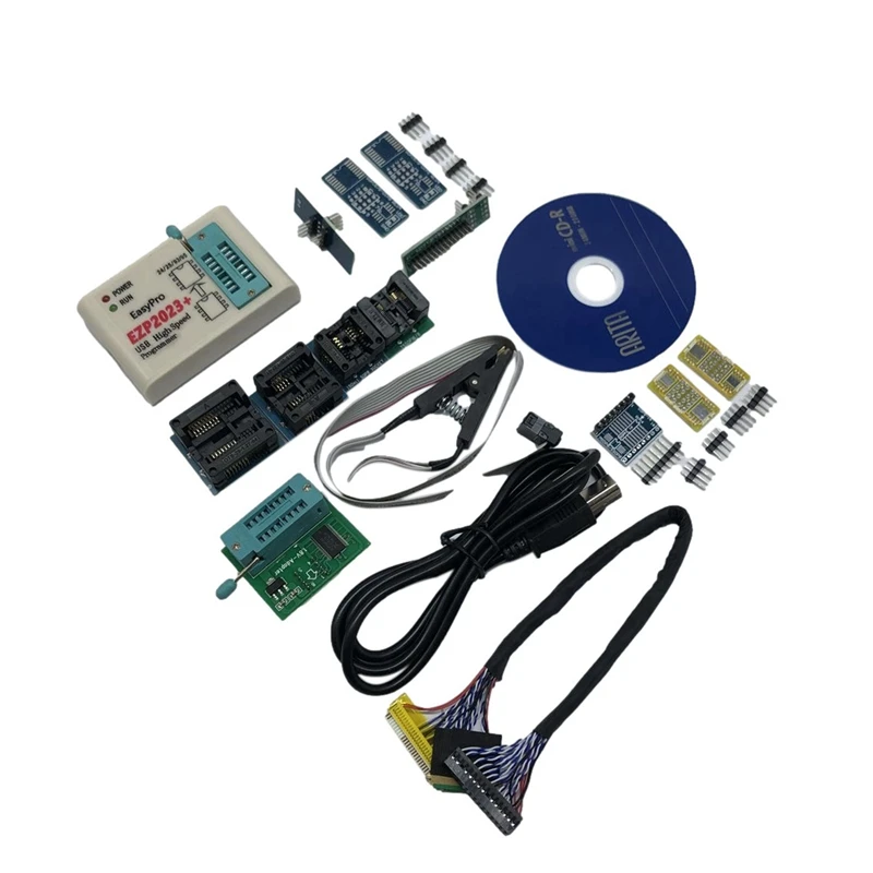 

2Set EZP2023 USB SPI Programmer With 12 Adapter Support 24 25 93 95 EEPROM Flash Bios Compiler Highest Programming Speed