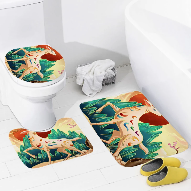 home bathroom floor mats Modern Nordic style Bath Foot mat modern bathroom accessories rug Toilet mat Bathtub anti-slip carpet 3
