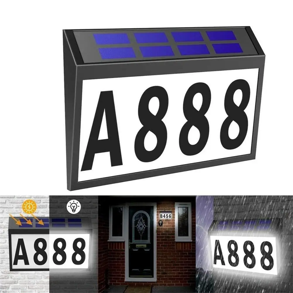Luce Solare A Led Per Esterni Solar House Number Sign Lighting Luce Da Giardino Impermeabile Ip44 Numero Di Indirizzo Della Casa Impermeabile