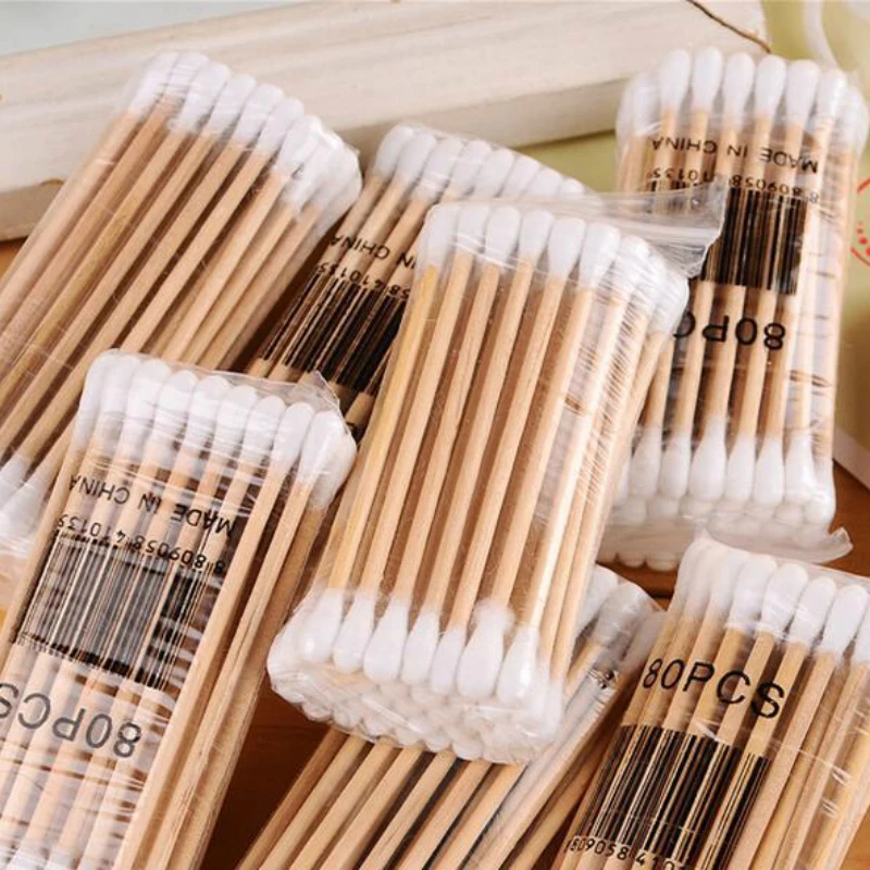 100pcs/bag Disposable Cotton Swabs for Baby Girls Makeup Cosmetic Tips Infant Cotton Bud Applicator Bar Kids Medical Stick Rod