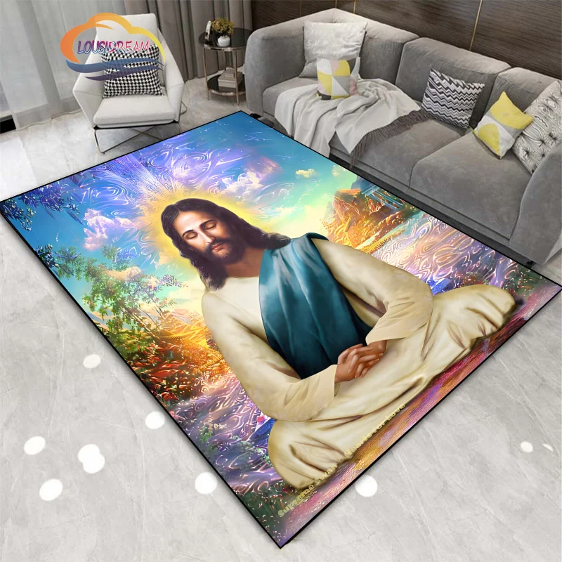 Religious-church-Rug-Jesus-Rug-Woman-Prayer-Soft-Mat-Christ-Home-Decor ...