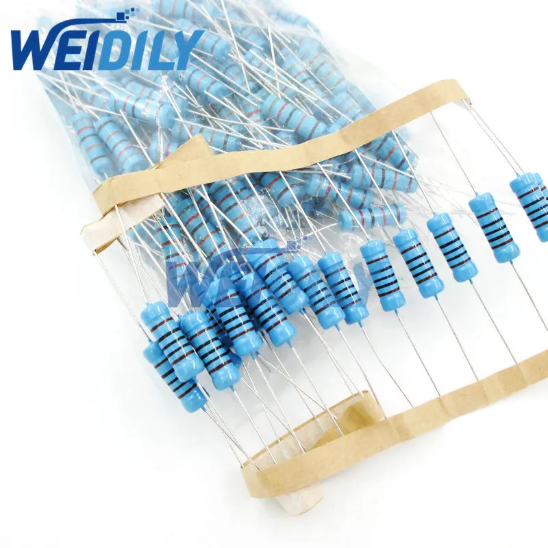 금속 필름 저항 1%, 저항 1R ~ 1M, 1R 4.7R 10R 22R 33R 47R 1K 4.7K 10K 100K 1 4.7 10 22 33 47 4K7 옴, 10 개, 3W