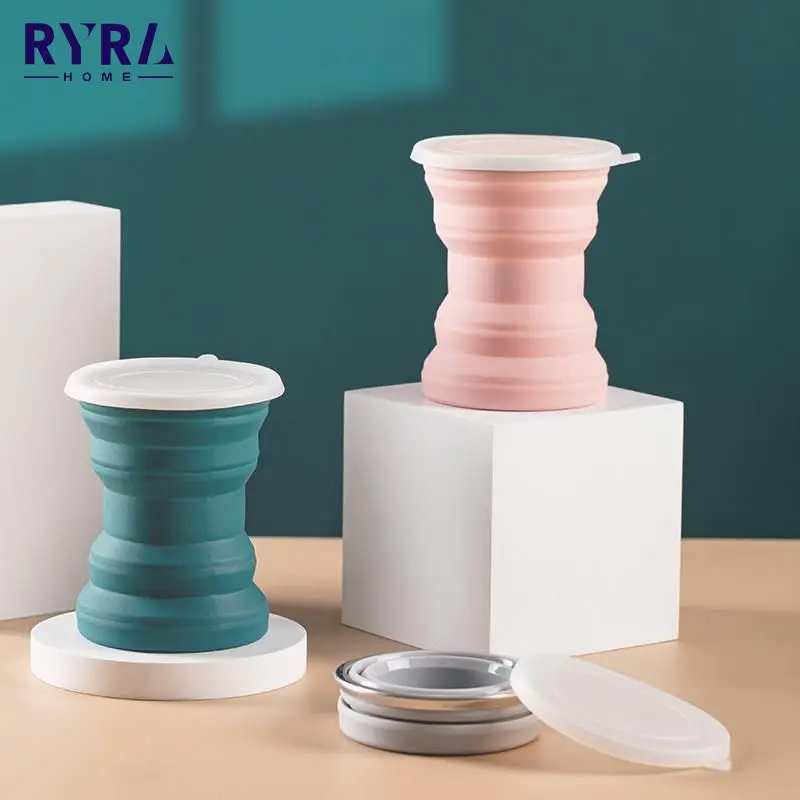 Dobrável garrafa de água copo dobrável silicone café copos bebendo canecas dobrável retrátil esporte caneca reutilizável viagem tumbler - Productos do TikTok que valem a pena comprar