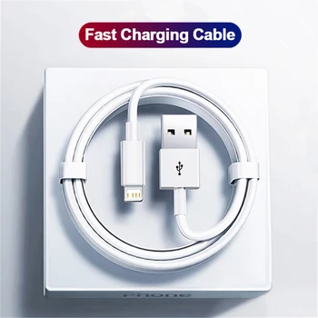 1m 2m 3m 5m 고속 충전 USB 케이블, 아이폰 XR X XS 11 12 13 프로 맥스 6 6S 7 8 14 플러스 SE 5s 용 급속 충전기 코드 USB 데이터 케이블