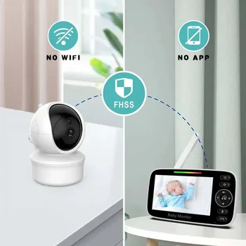 SM43C Baby Monitor 4.3'' Display Two-Way Audio-Talk Video Baby Monitor with Camera Night-Vision 492ft Range LCD show 1