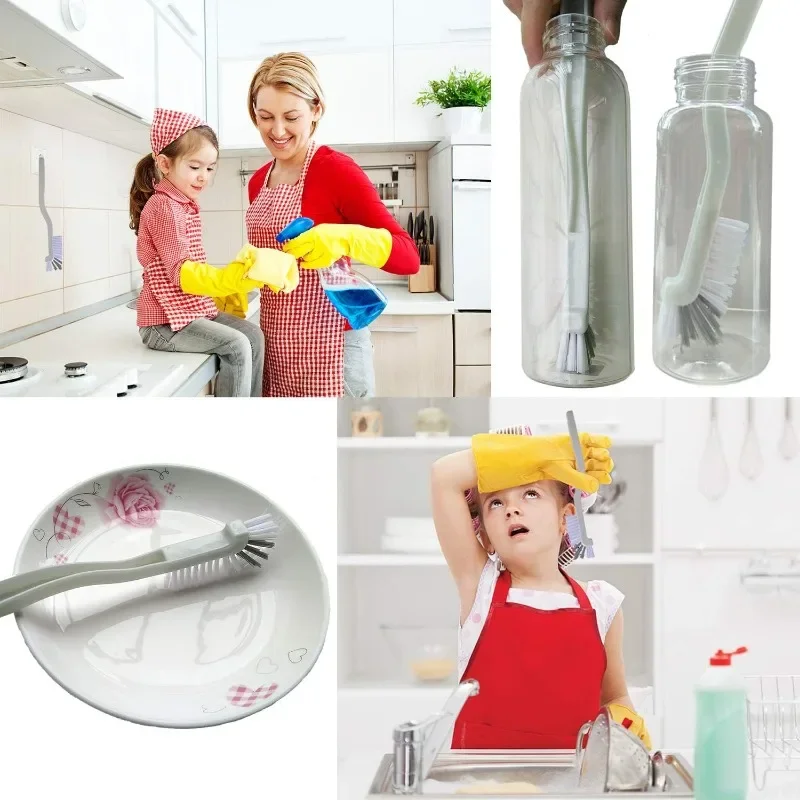 Cleaning Brush Long Handle Corner Brushes Sink Bathroom Brush Edge Corner Cleaning Brush for Household Deep Cleaning Tool 3