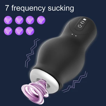 Male Sucking Masturbation Cup Automatic Telescopic Rotation Blowjob Masturbators Sex Machine Adult Sexy Toy for Men Real Vaginal 2