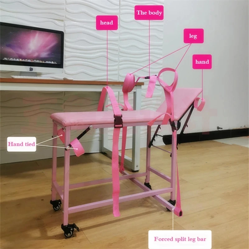 Forced Split Leg Chair Restraint Bench Flirting Handcuffs Binding Tools BDSM Bondage Adult Games Sex Furniture Toys for Couples