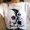 Black Clover Asta Manga Print Short Sleeve T-Shirt Women's Fashion Cross-Border Wish/Ebay Amazon Floral Patchwork Crew Neck