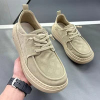 Summer New Lightweight Thick Bottom Casual Shoes Easy to Wear Slip on Lazy Person Cowhide Leather Shoes Breathable Rubber Sole