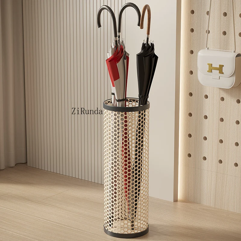 Cream wind extremely simple Nordic living room imitation rattan woven metal umbrella frame umbrella bucket