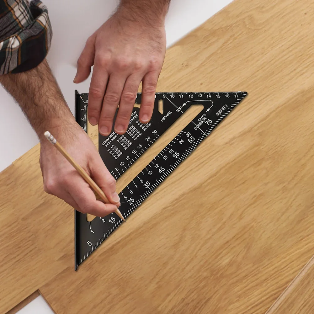 Aluminum Alloy 7 Inch Triangle Ruler for Woodworking and Carpentry