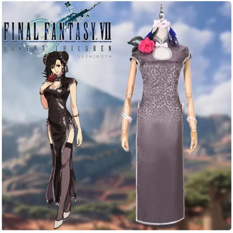

Game Final Fantasy VII Remakes Tifa Lockhart Cosplay Costume Cheongsam Outfit Dress Party Halloween Carnival Role Play Clothing