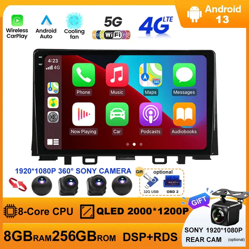 

Мультимедийная магнитола для Kia RIO, мультимедийный видеоплеер на Android 13, Wi-Fi, 4G, GPS, DVD, 2DIN, для Kia RIO YB 2016, 2017, 2018, 2019, 2020