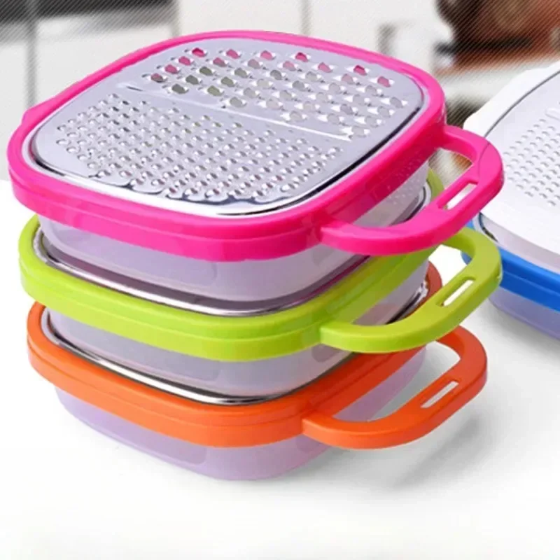 Vegetable and Fruit Slicer Plastic Manual Vegetable Chopper Slicer Cheese Carrot Shredder 3-in-1 Potato Grater French Fry Cutter Kitchen Fruit Accessories