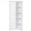 Wooden Kitchen Pantry Cabinet Storage Cupboard with 5 Adjustable Shelves White 6