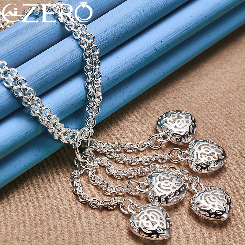 ALIZERO 여성용 5 하트 펜던트, 18 인치 체인 목걸이, 웨딩 약혼 파티 패션 주얼리
