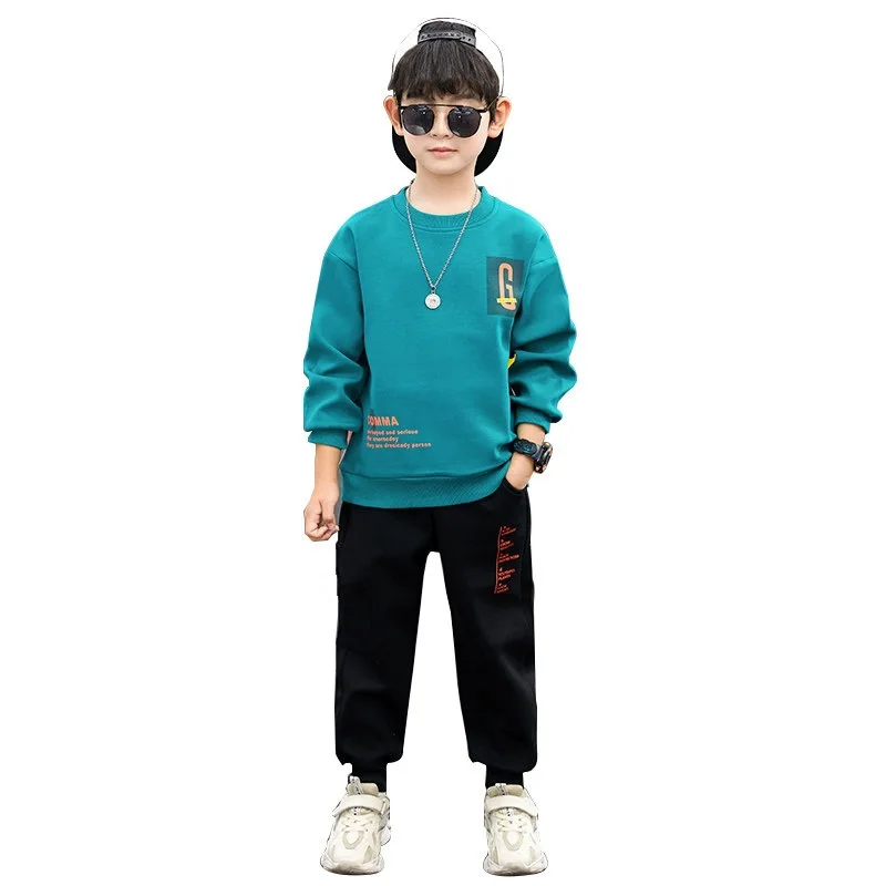 

Boy SetS The Spring and Autumn Big Boy New Sport Sweater Two Piece Boy Hooded Casual Clothes+pant 4-6 8 12 Ages