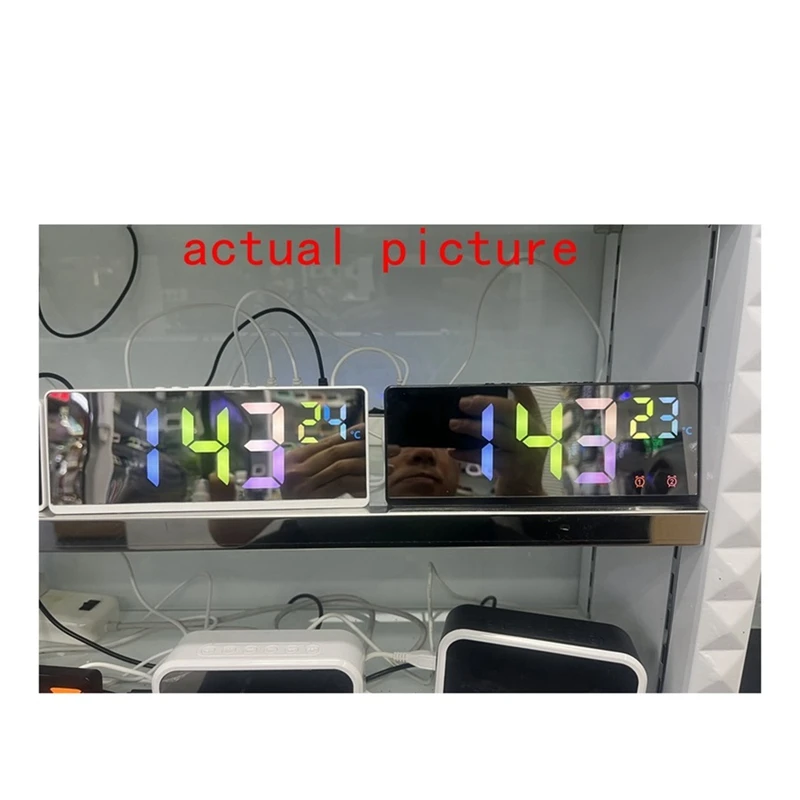 다기능 전자 시계, 간단한 다기능 대형 스크린 시계, 알람 시계, 침대 옆 시계, 사용하기 쉬움