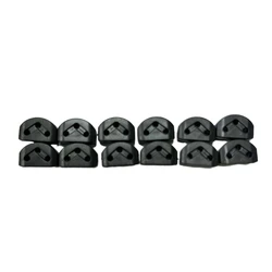 12 - Piece Guitar String Retainer Set with Triple - Cornered Chord Ties (Black)