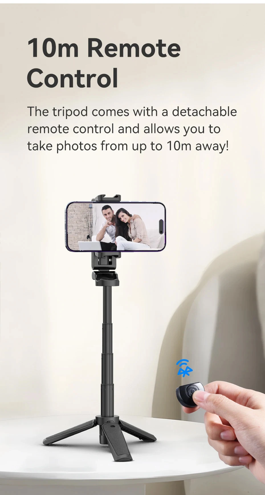 Selfie stick pliable portable