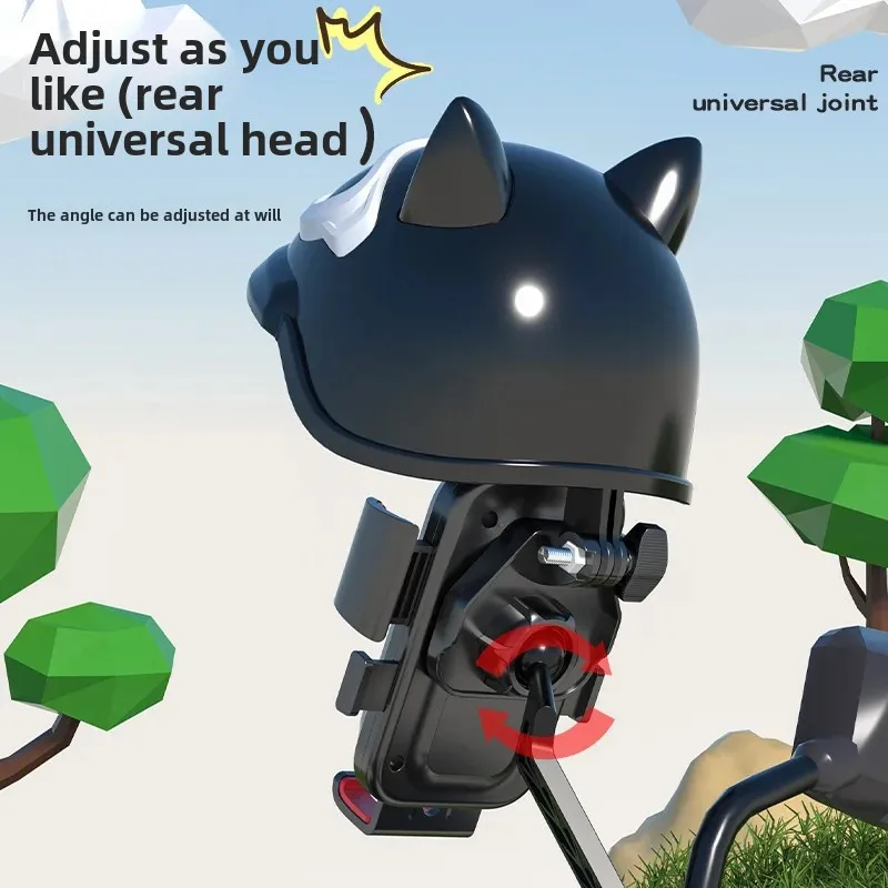 New Bicycle Motorcycle Helmet Phone Holder Sunshade Waterproof Automatic Lock Navigation Stand Cycling Safety Protection