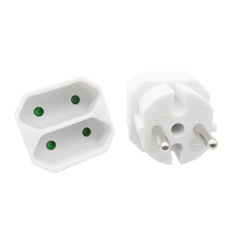 유럽 플러그 2 핀 4.8mm 턴 4.0mm 2 홀 EU 소켓 플러그, 배전 어댑터 플러그 16A 250V