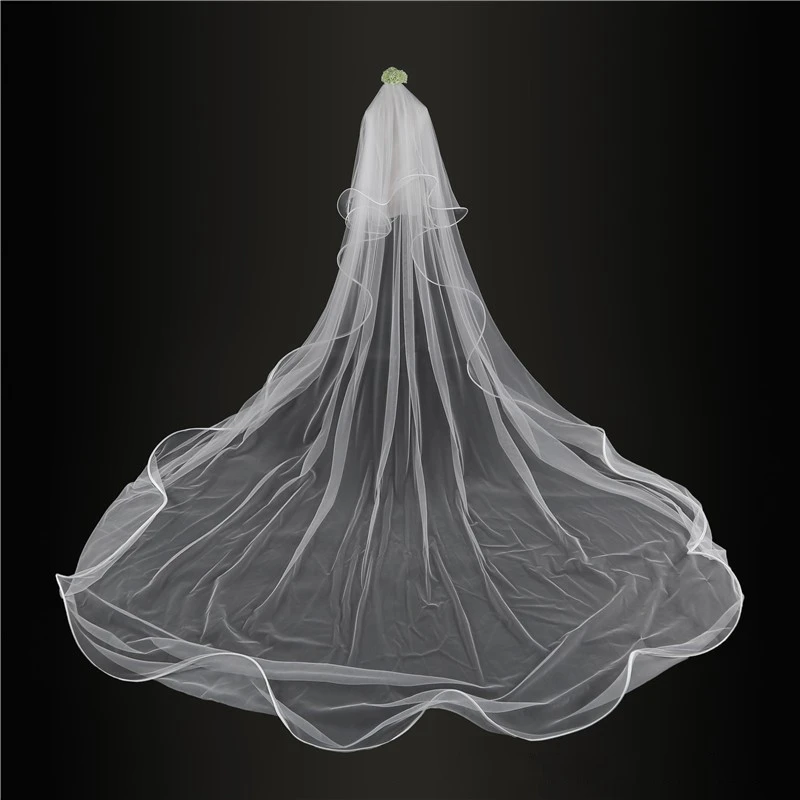 

New Arrival Ivory wedding veils with comb Two Layers Bride wedding accessories mariage Sexy Bridal veils boda velo de novia