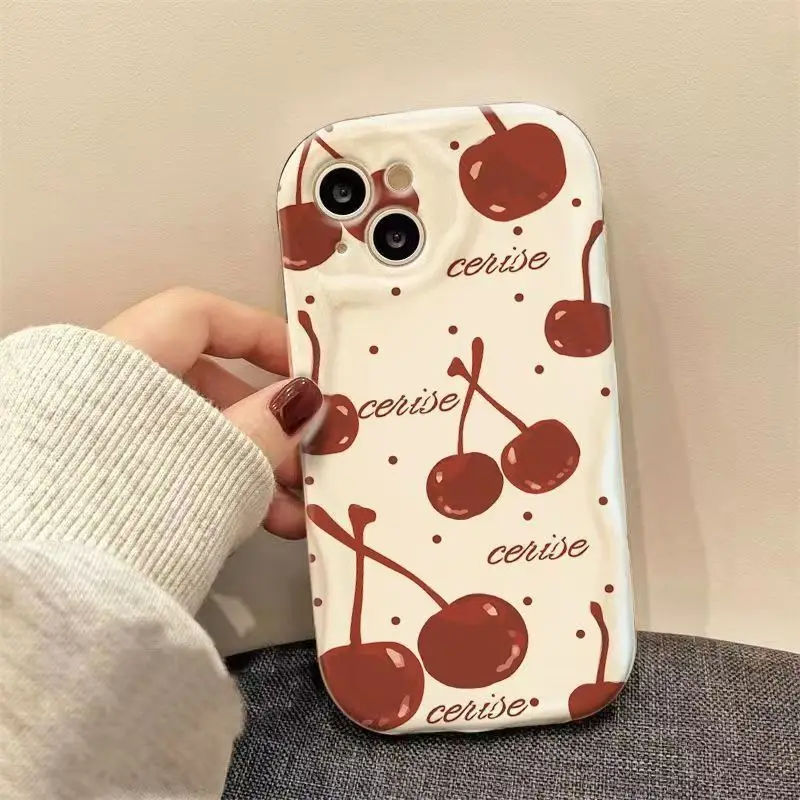 Cherry Strawberry Fruit 3D Wave Phone Cover