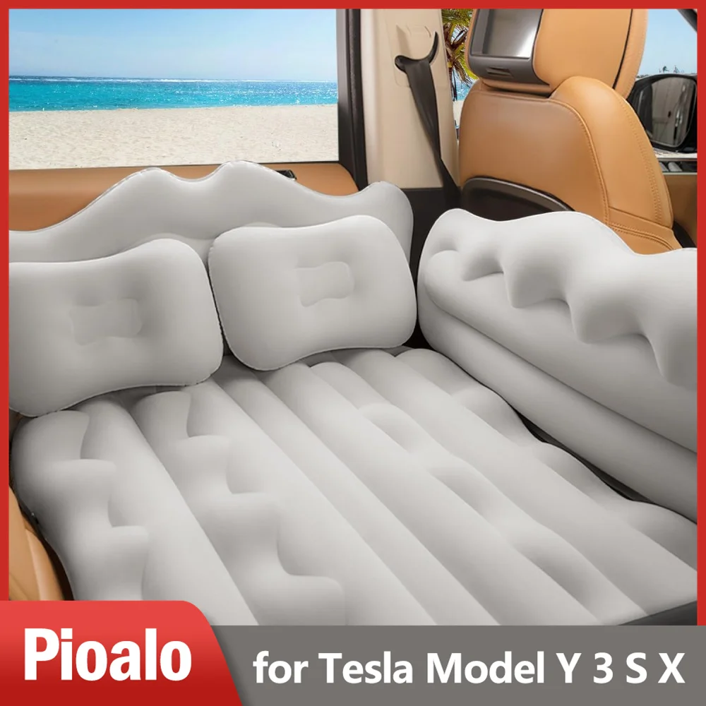 

Inflatable Car Air Mattress Back Seat Car Matressess for Back SUV Cushion Flocking Backseat Air Mattress for Tesla Model Y 3 S X
