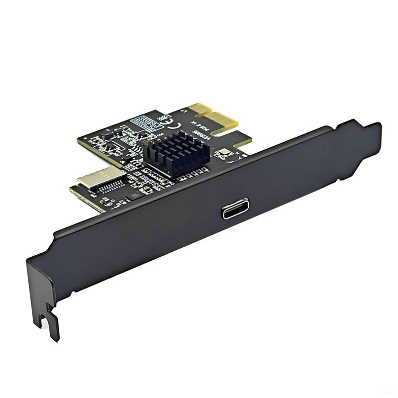PCIE USB C타입 확장 카드, PCI Express 3.0 X1 to USB 3.2, 2 세대 C타입 + E타입 10G ASM3142 칩, PCI-E USB 3.2 듀얼 C타입 허브