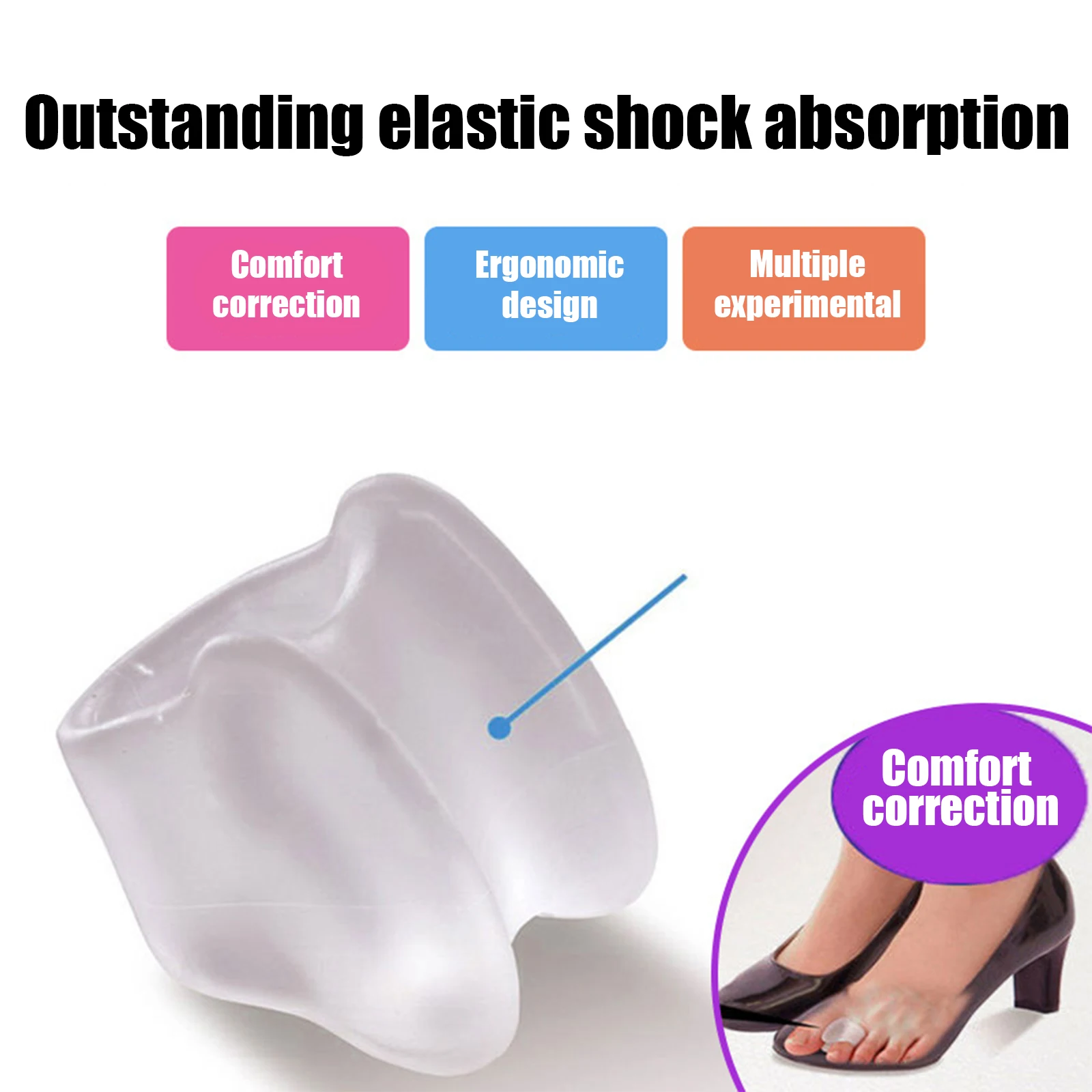 1Pair Gel Toe Separator Foot Care Tool Silicone Big Toe Bunion Straightener Valgus Hallux Bunion Protector Corrector Alignment