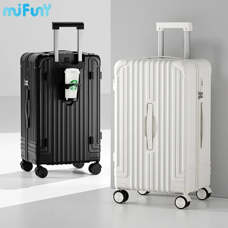 Mifuny Korean Style Luggage ABS Trolley Case Large Capacity Travel Case Business Boarding Case USB Suitcase Neutral Password Box
