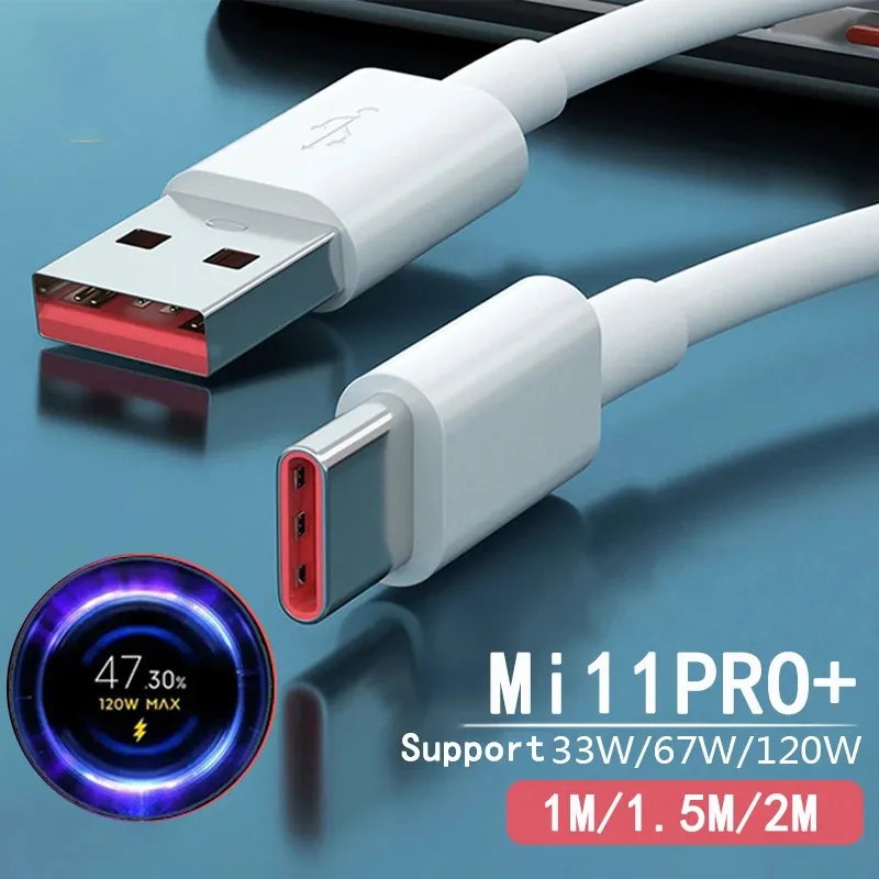 Cable cargador USB tipo C de 120W, 6A para Xiaomi Civi 11T Pro Redmi Note 11 Pro + Black Shark 4S Pro 67W 55W
