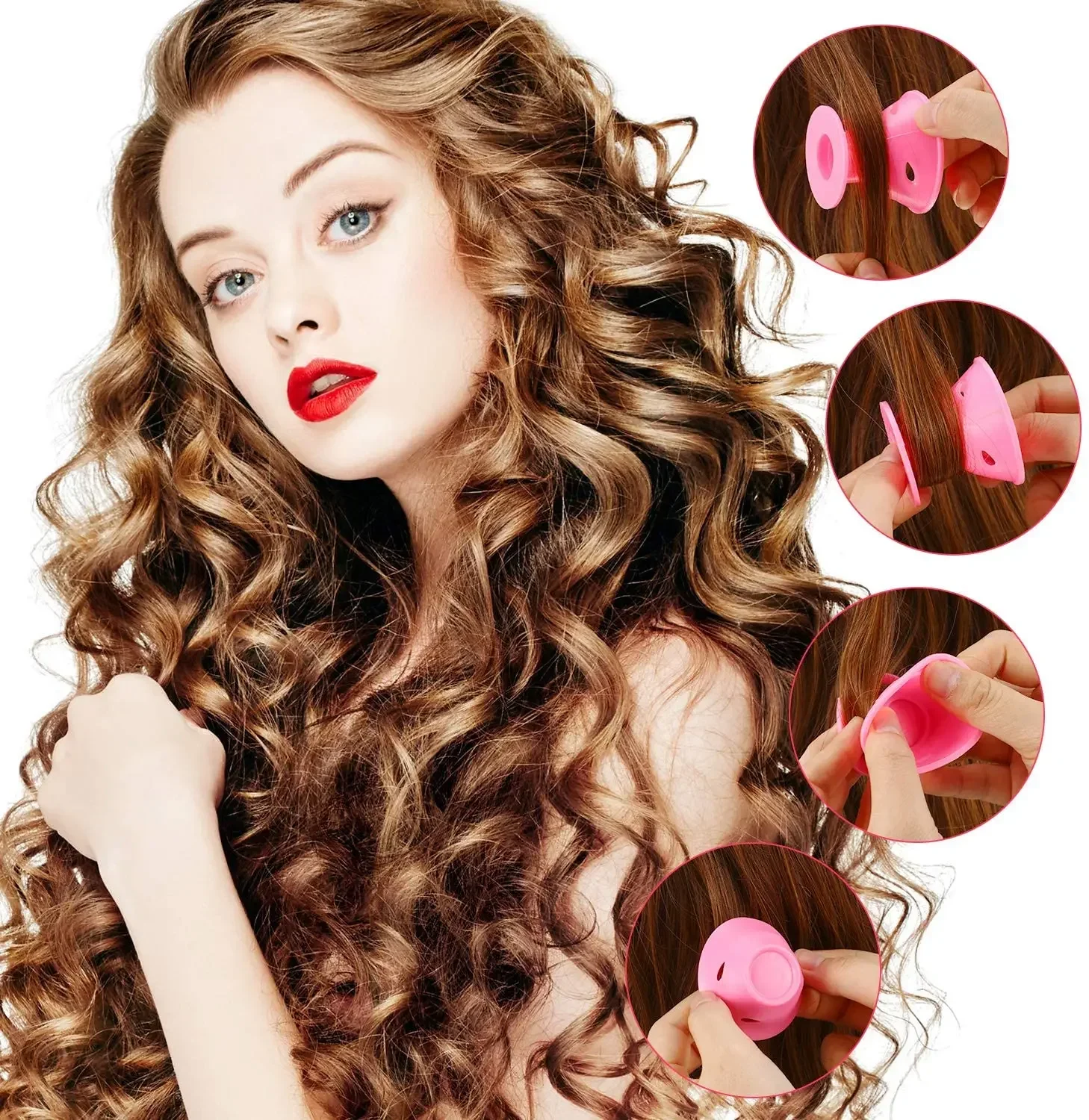 Soft Rubber Silicone Heatless Hair Curler 10/20pcs Magic Hair Rollers Clips Portable No Heat DIY Curly Styling Tools hair styling tool hair curling tools