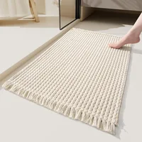 Water Absorption Bathroom Carpet Non-slip Home Bath Mat Tassel Soft Modern Floor Area Rug Home Door Mat Entrance Rug 1